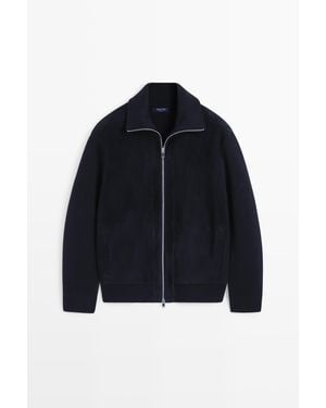 MASSIMO DUTTI Gecombineerd Jack Van Leer En Suède - Blauw