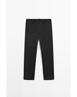 MASSIMO DUTTI Broek Met Details - Zwart