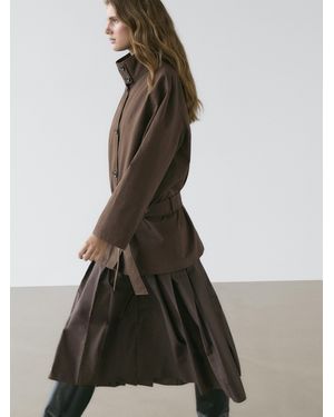 MASSIMO DUTTI Trench Medio Con Cintura - Multicolore
