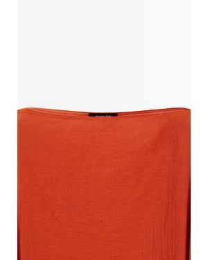 MASSIMO DUTTI Flowing 100% Cotton Puff Sleeve Shirt - Red
