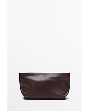 MASSIMO DUTTI Large Soft Nappa Leather Toiletry Bag - Multicolor