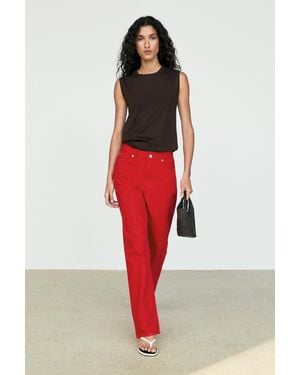 MASSIMO DUTTI Ärmelloses Top Aus 100 Baumwolle - Rot