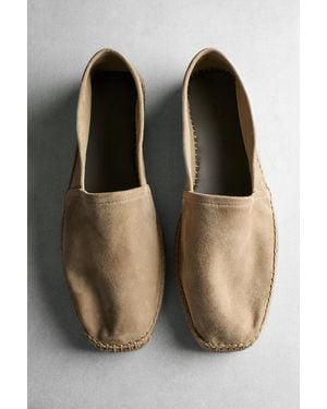 MASSIMO DUTTI Leather Espadrilles - Natural