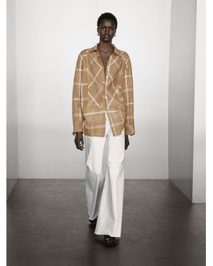 MASSIMO DUTTI Chemise À Carreaux Fluide En Lin Mélangé - Multicolore