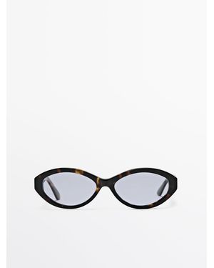 MASSIMO DUTTI Small Sunglasses With Lens Detail - White