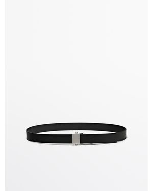 MASSIMO DUTTI Nappaleren Riem Met Gesp - Wit