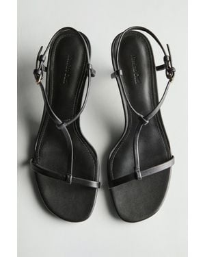 MASSIMO DUTTI Strappy Mid-Heel Sandals - Black