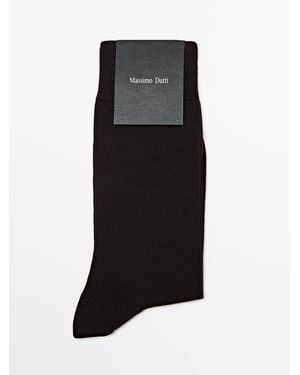 MASSIMO DUTTI Wool Blend Socks - Black