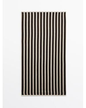 MASSIMO DUTTI Telo Mare A Righe - Nero