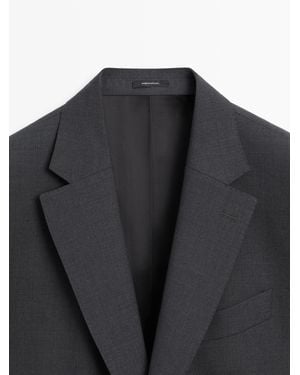 MASSIMO DUTTI Cool Wool Suit Blazer - Gray