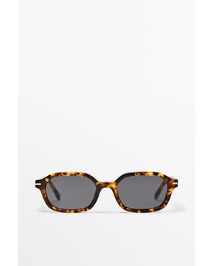 MASSIMO DUTTI Gafas De Sol Cuadradas Efecto Carey - Negro