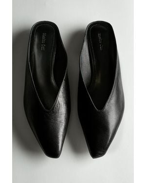 MASSIMO DUTTI Soft Leather Mules - Black