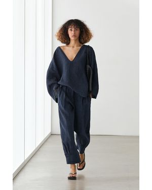 MASSIMO DUTTI Pantaloni Da Gaucho A Righe - Blu