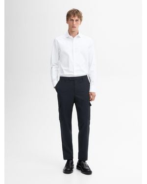 MASSIMO DUTTI Slim-Fit-Hemd Aus Baumwollserge - Weiss - 43 - Weiß