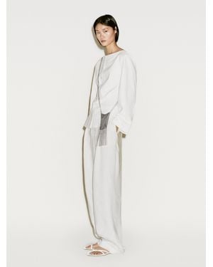 MASSIMO DUTTI Figurbetontes Wildlederhemd - Weiß