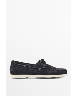 MASSIMO DUTTI Leather Deck Shoes - White