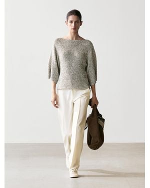 MASSIMO DUTTI Strickpullover Aus 100 Baumwolle - Grau