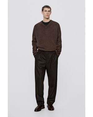 MASSIMO DUTTI Knit V-Neck Jumper - Multicolour