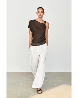MASSIMO DUTTI Asymmetrisches Top Mit Fallender Schulternaht - Weiß