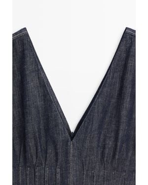 MASSIMO DUTTI Denim Midi Dress - Blue