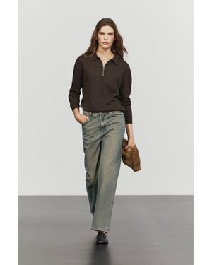 MASSIMO DUTTI Wool Blend Quarter-Zip Knit Jumper - Multicolour