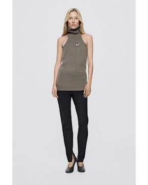 MASSIMO DUTTI Chaussure À Talon En Cuir - Noir