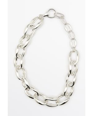 MASSIMO DUTTI Collar Cadenas Chunky - Blanco