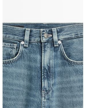 MASSIMO DUTTI High-Waist Wide-Leg Jeans - Blue