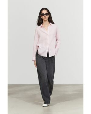 MASSIMO DUTTI Flowing 100% Linen Shirt - Grey