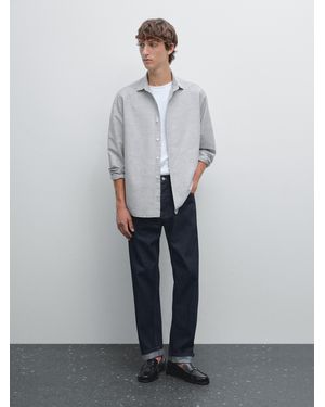 MASSIMO DUTTI Regular Fit Flecked Shirt - Grey