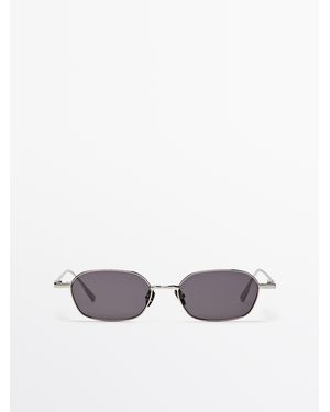 MASSIMO DUTTI Hexagonal Metal Sunglasses - White
