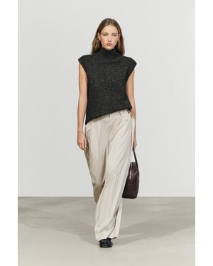 MASSIMO DUTTI Wool And Silk Knit Turtleneck Vest - Multicolour