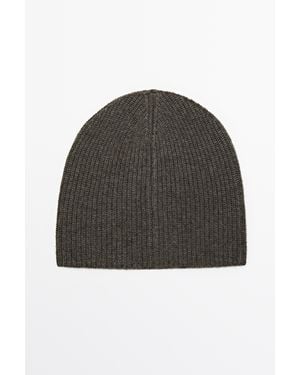MASSIMO DUTTI Gorro Punto 100% Cashmere - Negro