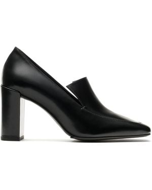 MASSIMO DUTTI Leren Loafer Met Hak - Zwart