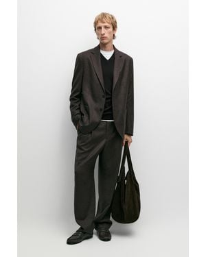 MASSIMO DUTTI 100% Wool Suit Blazer - Black