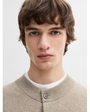 MASSIMO DUTTI 100% Cashmere Bomber Cardigan - Multicolour