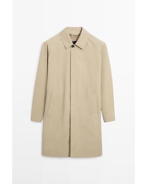 MASSIMO DUTTI Lichtgewicht Katoenen Trenchcoat - Wit