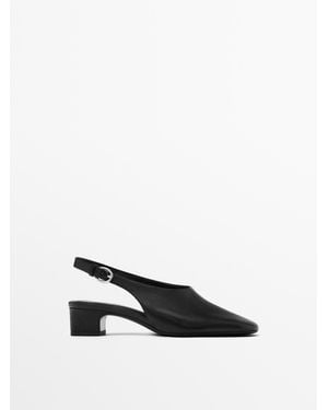 MASSIMO DUTTI Gehakte Slingback Schoen - Wit