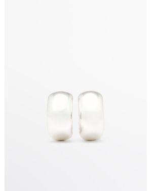 MASSIMO DUTTI Pendiente Roca Pequeños - Blanco
