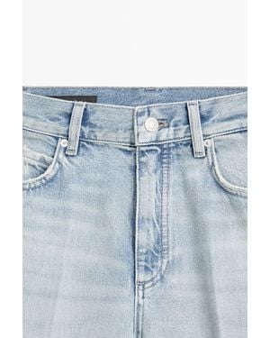 MASSIMO DUTTI High-Waist Palazzo Jeans - White