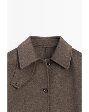 MASSIMO DUTTI Melange Wool Blend Coat - Brown