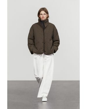 MASSIMO DUTTI Wavy Stitch Detail Jacket - Brown