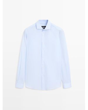 MASSIMO DUTTI 100% Katoenen Overhemd Slim Fit - Wit