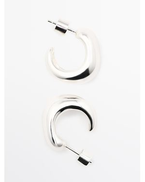 MASSIMO DUTTI Small Rhinestone Earrings - White