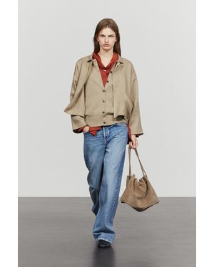 MASSIMO DUTTI Cotton And Linen Blend Combo Cardigan With Pockets - Blue