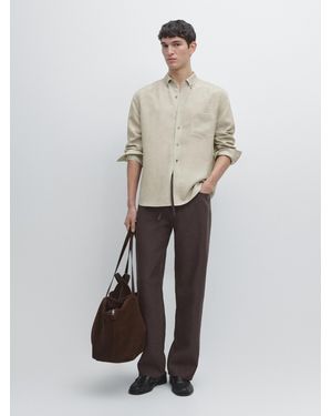MASSIMO DUTTI Flowing Shirt With Pocket - White