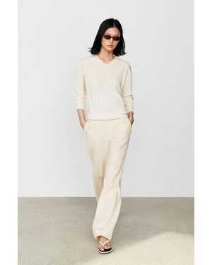 MASSIMO DUTTI 100% Cashmere Knit Jumper - Natural