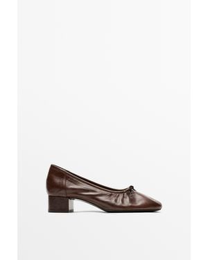 MASSIMO DUTTI Ballerina Con Tacco - Bianco