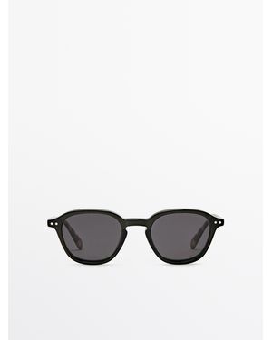MASSIMO DUTTI Round Sunglasses - White