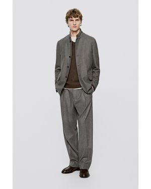 MASSIMO DUTTI Pants With Dart Detail Total Look - Gray